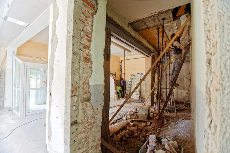 A wall opened up during a home renovation