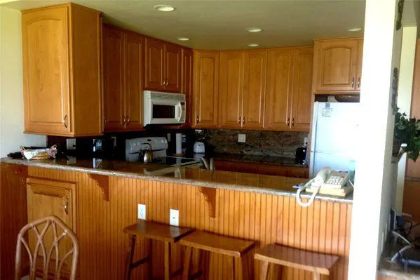 Kitchen remodel with breakfast bar seating
